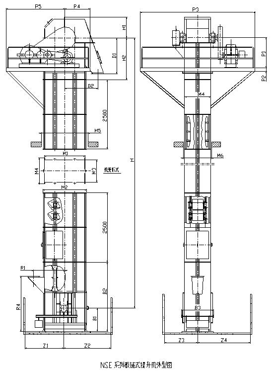 環(huán)鏈斗提機圖紙